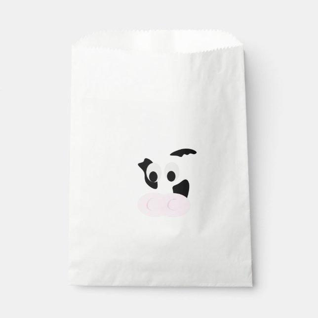 Black and White Dairy Cow or Bovine's face Favour Bags (Front)