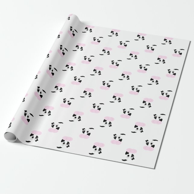 Black and White Dairy Cow or Bovine's face Wrapping Paper (Unrolled)