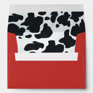 Black and White Dairy Cow Spots Pattern Envelope
