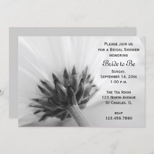 Black and White Daisy Bridal Shower Invitation