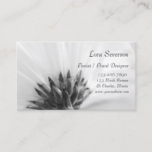 Black and White Daisy Floral Designer Business Card