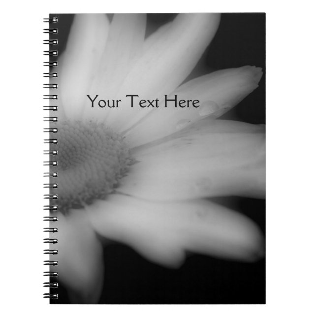 Black And White Daisy Flower Notebook (Front)