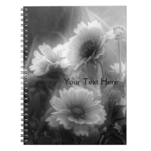 Black And White Daisy Flowers Notebook