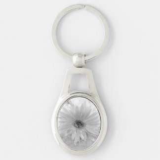 Black and White Daisy Key Ring