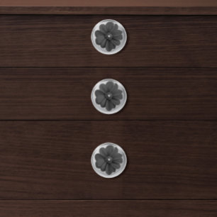 Black and White Daisy Knob, Timeless Elegance for Ceramic Knob