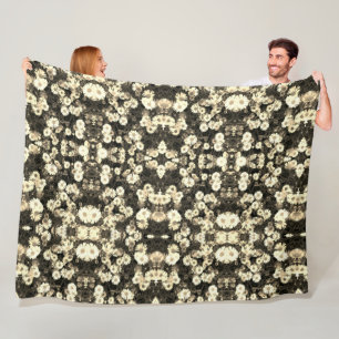 Black and white daisy photograph fleece blanket
