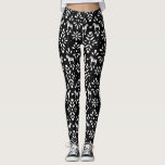 Black and White Dala Horse Folk Art Pattern Leggings<br><div class="desc">Festive and fun leggings featuring a pattern of Swedish Dala horses and folk art style decorations are Scandi cool in graphic black and white. Pair with a chunky,  oversized fair isle sweater for a cosy and stylish look.</div>