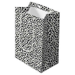 Black and White Dalmatian Dog Abstract Pattern Medium Gift Bag