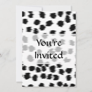 Black and White Dalmatian Print Pattern. Invitation