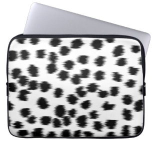 Black and White Dalmatian Print Pattern. Laptop Sleeve