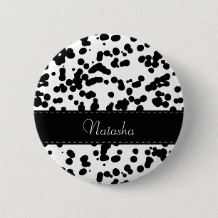 Black and White Dalmatian Spots 6 Cm Round Badge
