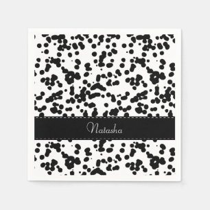 Black and White Dalmatian Spots Napkin