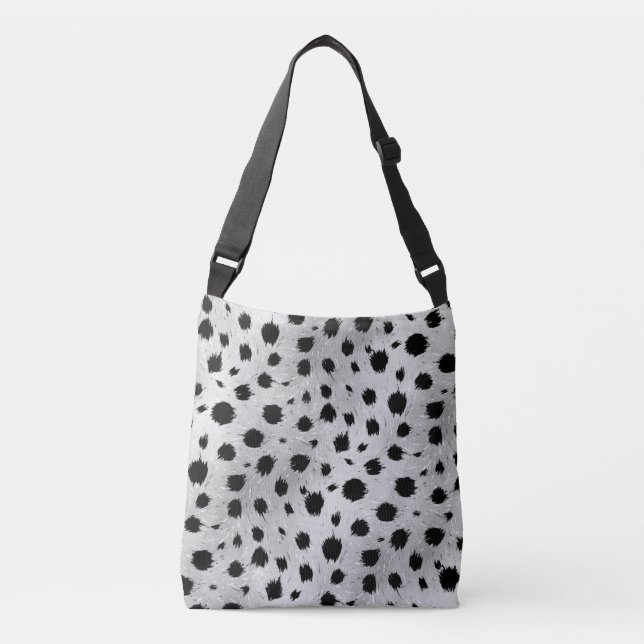 Black and White Dalmatian Spots Pattern Crossbody Bag (Front)