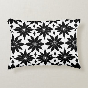 Black and white Damascus pattern Decorative Cushion