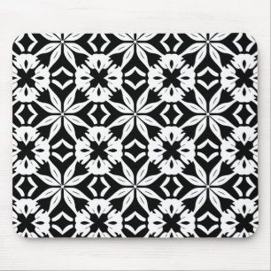 Black and white Damascus pattern Mouse Mat