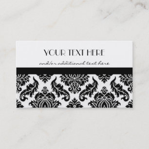 Black and White Damask Business Card
