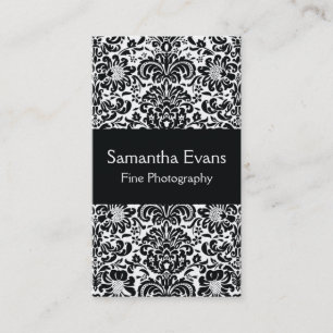 Black and White Damask Business Card