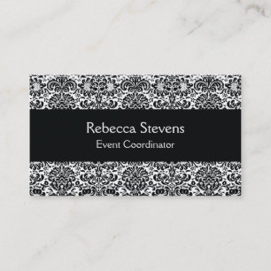 Black and White Damask Business Card