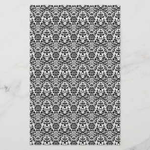 Black and White Damask Craft Paper