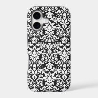 black and white damask flourish