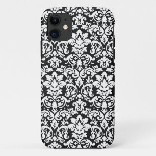 black and white damask flourish iPhone 11 case
