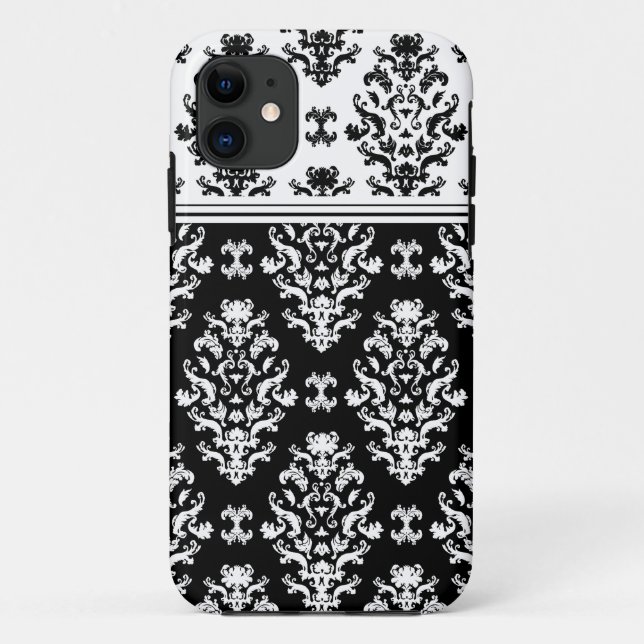 Black and White Damask iPhone 5 Case (Back)