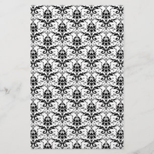 Black and White Damask Patter Scrapbook Paper
