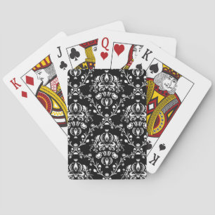 Black and White Damask Playing Cards