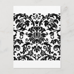 Black and White Damask Postcard