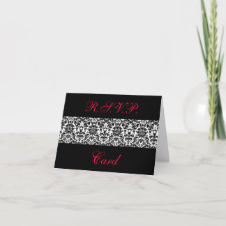Black and White Damask Response Cards