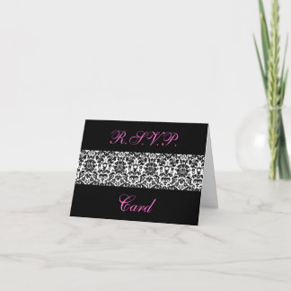 Black and White Damask Response Cards