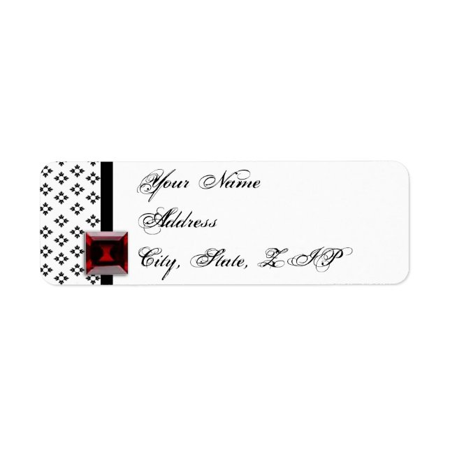 Black and White Damask Ruby Anniversary (Front)