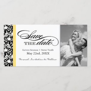 Black and White Damask  Save The Date