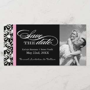 Black and White Damask Save The Date