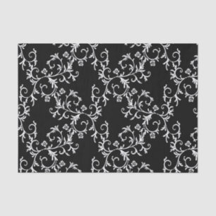 Black and White Damask Tissue Paper