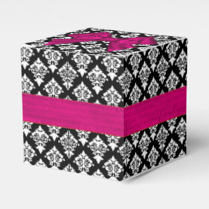 Black and White Damask Wedding Favour Gift Box