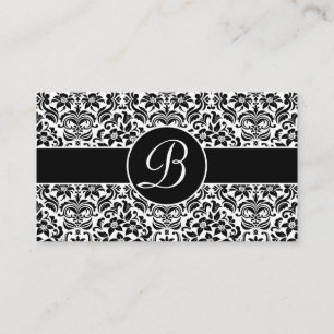 Black and White Damask Wedding Gift Registry Cards
