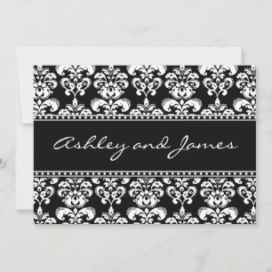 Black and White Damask Wedding Invitations