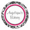 Black and White Damask with pink custom label