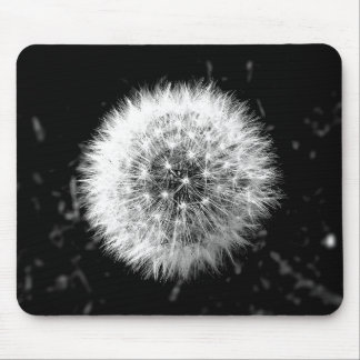 Black and white dandelion mouse mat