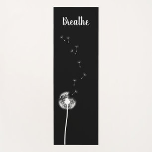 Black and White Dandelion Yoga Mat