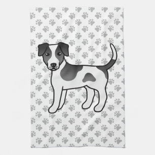Black And White Danish-Swedish Farmdog Cute Dog Tea Towel