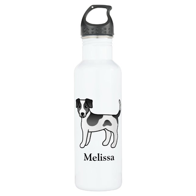 Black And White Danish-Swedish Farmdog & Name 710 Ml Water Bottle (Front)