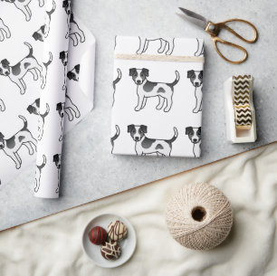 Black And White Danish-Swedish Farmdog Pattern Wrapping Paper