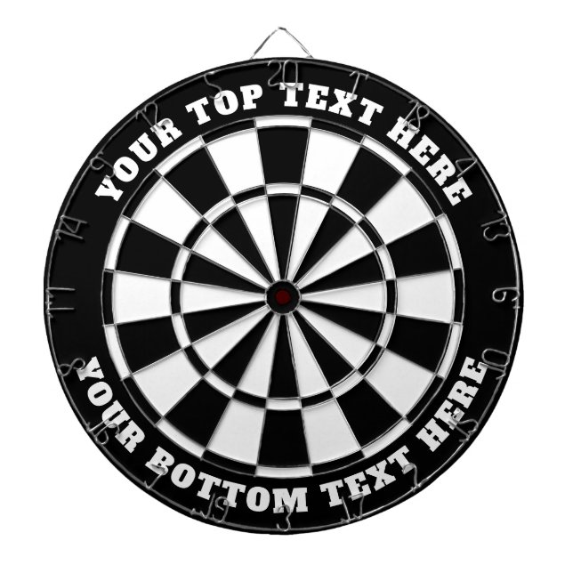 Black and White Dartboard with Custom Text (Front)