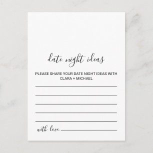 Black and White Date Night Ideas Cards