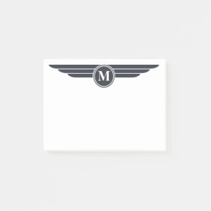 Black and White Deco Style with Monogram Post-it Notes