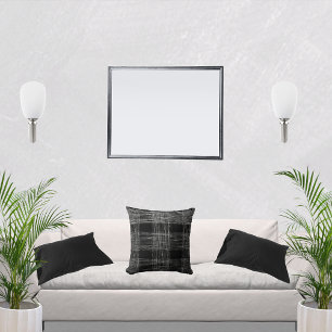 Black and White Decorative Fall Design Cushion