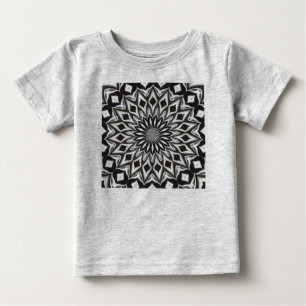 Black And White Decorative Mandala Baby T-Shirt