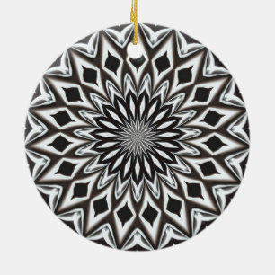 Black And White Decorative Mandala Ceramic Tree Decoration